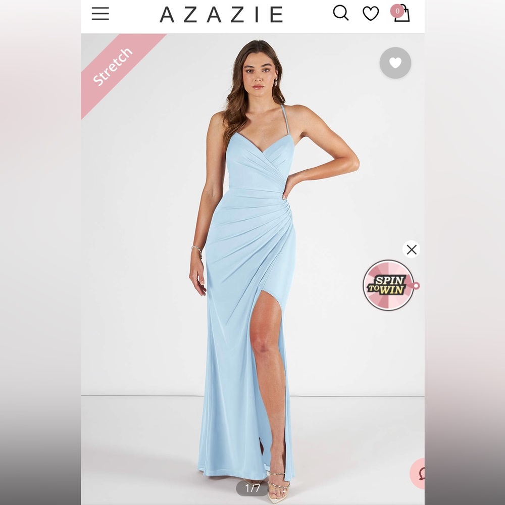 Azazie Bridesmaid Dress, Kamali, Size A0, Sky Blue